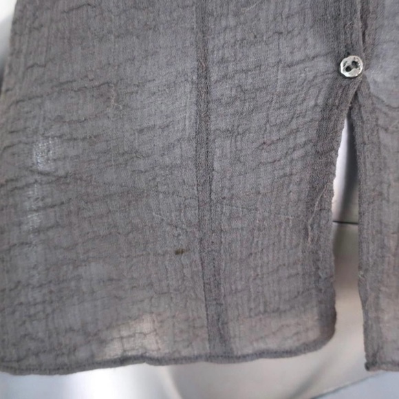 HELMUT Helmut Lang Gray Crinkled Chiffon Sleeveless Sheer Tank Blouse Gray - Picture 2 of 7